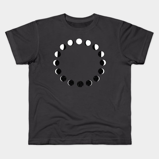 Phases of the Moon Kids T-Shirt by Lady Lilac